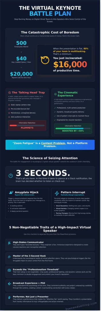 The Virtual Keynote Speaker Crisis: How to Hijack Attention in 2026