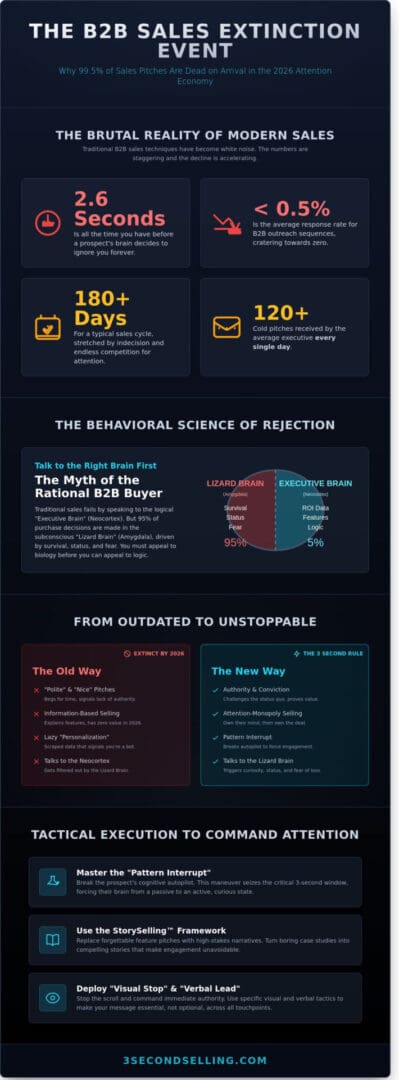 B2B Sales Techniques for the 2026 Attention Economy: Why 3 Seconds is All You Get