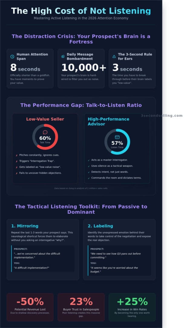 Active Listening in Sales: Tactical Communication for the 2026 Attention Economy