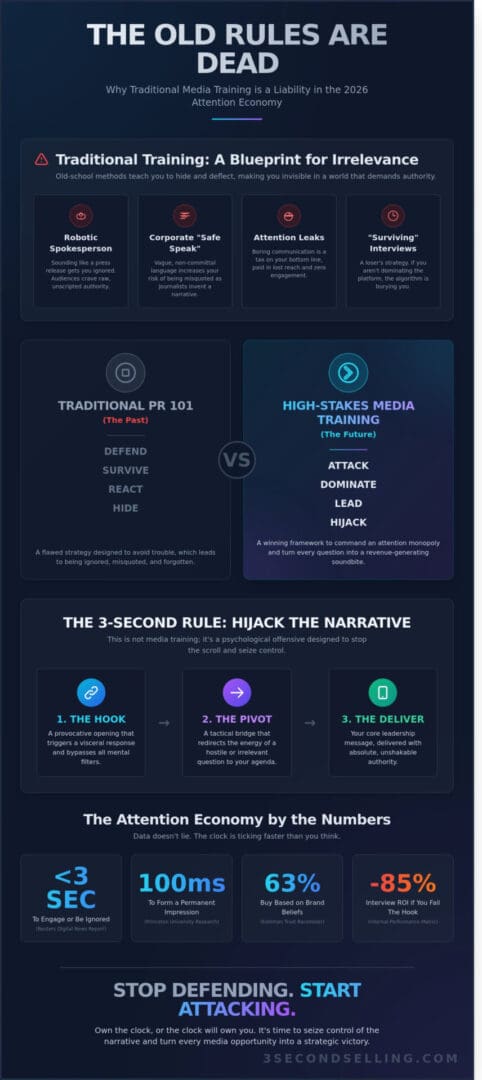 Media Training is Dead: How to Hijack the Narrative in 3 Seconds